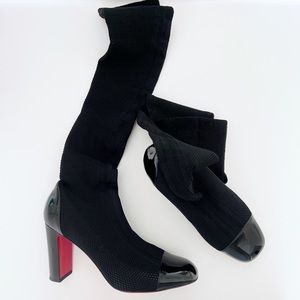 Christian Louboutin Trebiba 85 Patent Sock Booties